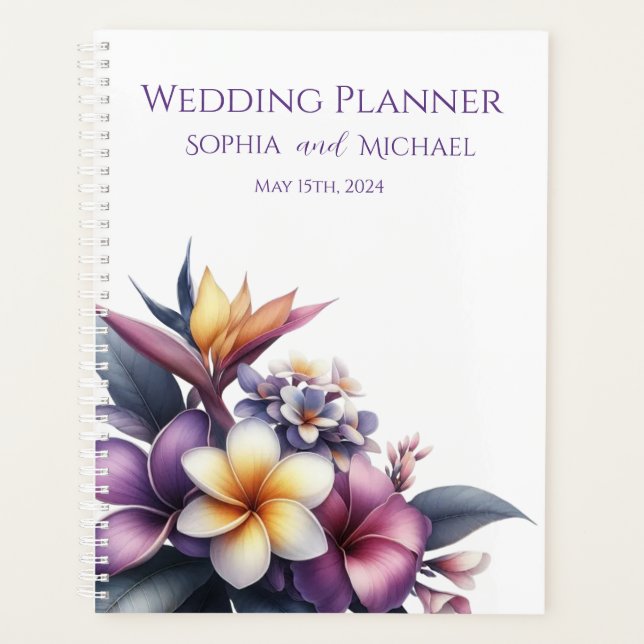 Tropical Floral-Wedding-Planner Planner (Front)