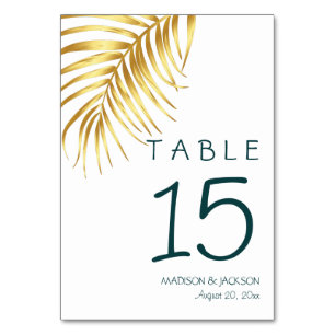 Tropical Floral Wedding Table Number