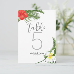 Tropical Floral Wedding Table Number ID475