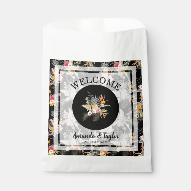 Tropical Floral Welcome Favour Bags (Front)