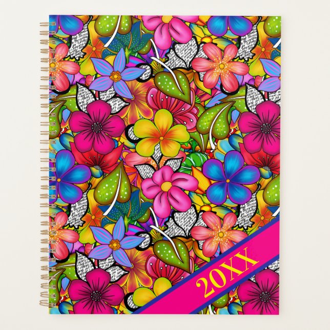 Tropical Floral Yearly Date Planner (Front)