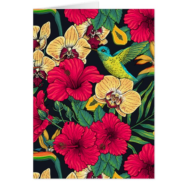 Tropical Florals and Hummingbird - Summer Botanica (Front)