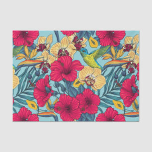 Tropical Florals and Hummingbird - Summer Botanica Tissue Paper