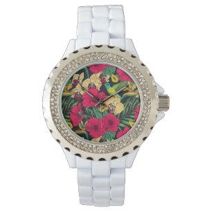Tropical Florals and Hummingbird - Summer Botanica Watch
