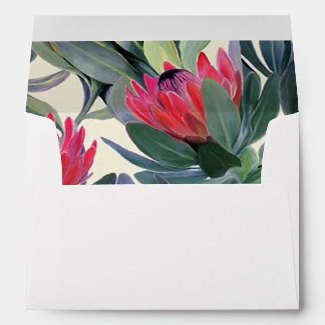 tropical florals lined invitation envelopes (Back (Bottom))