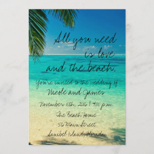 Tropical Florida Beach Wedding Invite