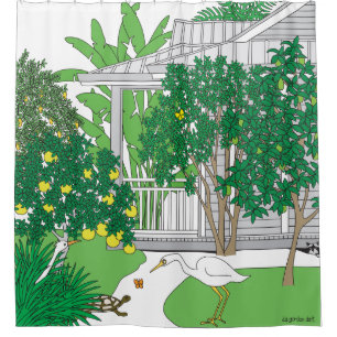 Tropical Florida House Shower Curtain
