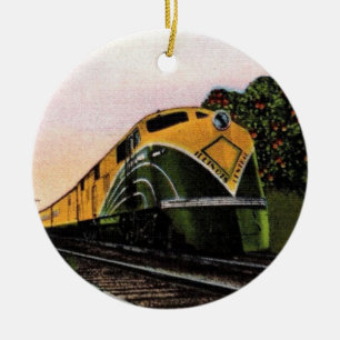 Tropical Florida Locomotive Ceramic Tree Decoration