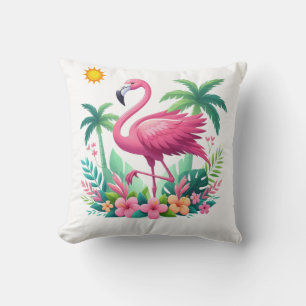 Tropical/Florida pink flamingo Cushion