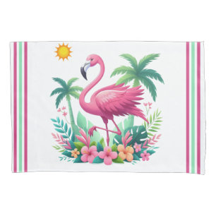 Tropical/Florida pink flamingo Pillowcase