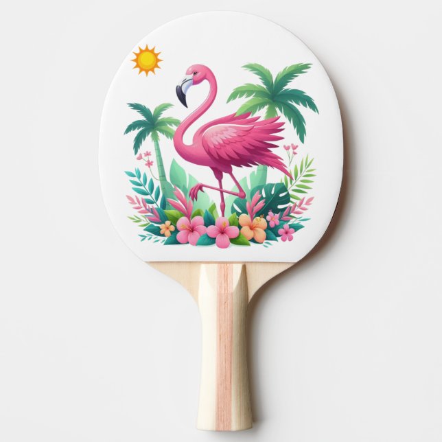 Tropical/Florida pink flamingo Ping Pong Paddle (Front)