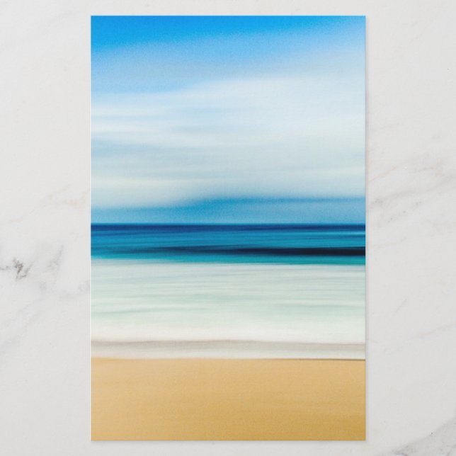 Tropical Florida Sandy Beach, Ocean & Waves Stationery (Front)