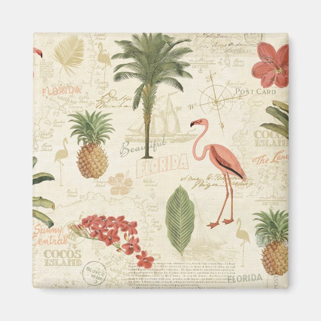 Tropical Floridian Pattern Magnet (Front)