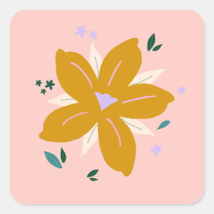 Tropical Flower   01 Square Sticker