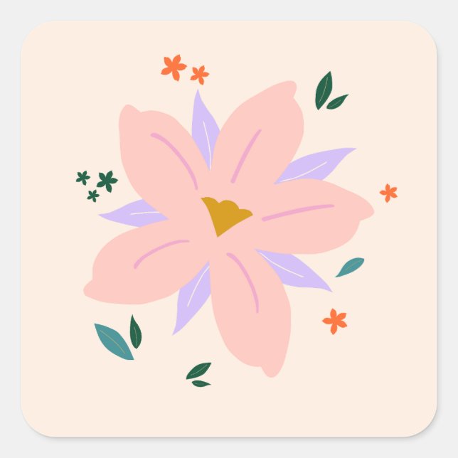 Tropical Flower | 02 Square Sticker (Front)