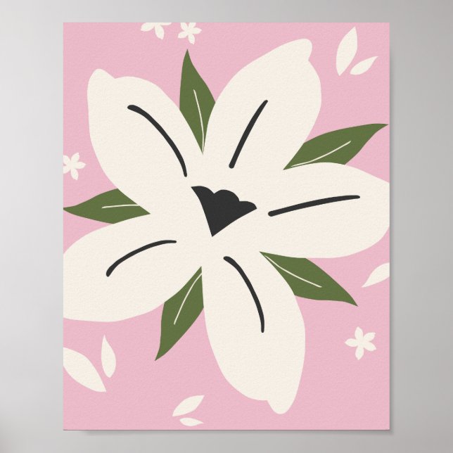 Tropical Flower 05 Pink Botanical Poster (Front)