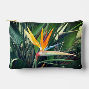 Tropical flower accessory pouch