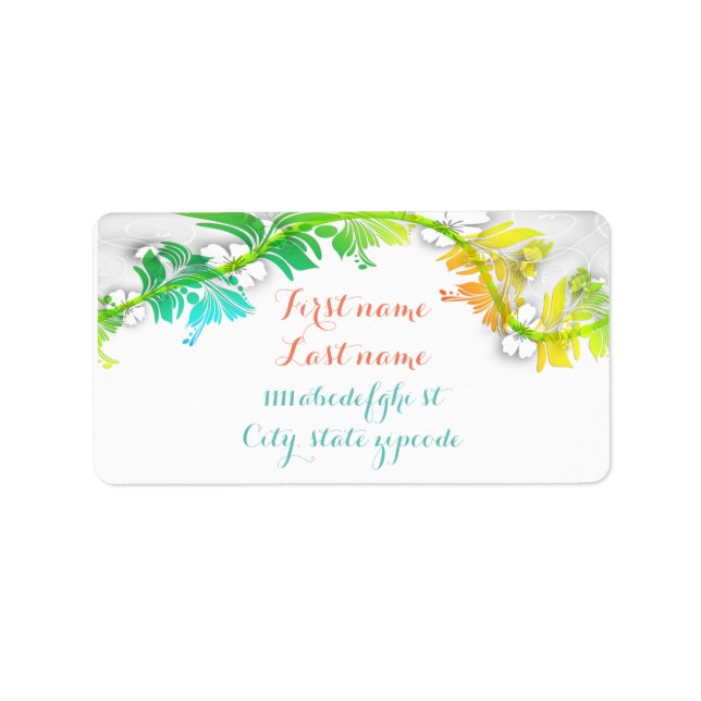 Tropical flower address label (Front)