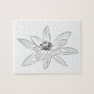 Tropical Flower Adult Colouring Puzzle