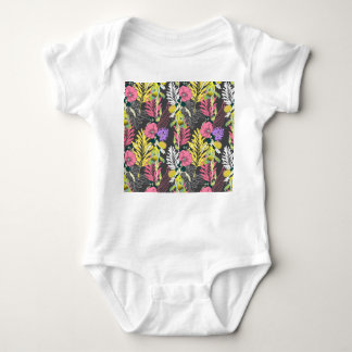 Tropical Flower Art: Original Pattern. Baby Bodysuit
