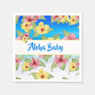 Tropical Flower Baby Shower Hibiscus Napkin