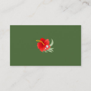 Tropical Flower (Basil Green) Business Card