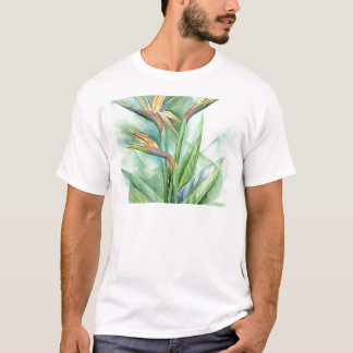 Tropical Flower Bird Of Paradise Painting - Multi T-Shirt