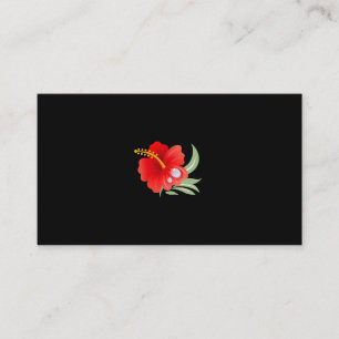 Tropical Flower (Black) Business Card