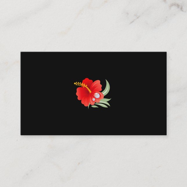Tropical Flower (Black) Business Card (Front)