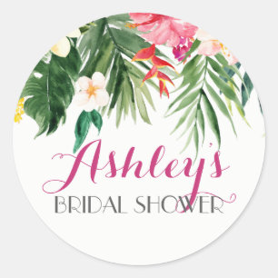 Tropical Flower Bridal Shower Sticker