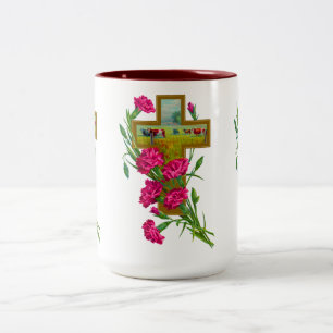Tropical Flower cup/mug 7 Two-Tone Coffee Mug
