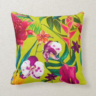 Tropical flower cushion