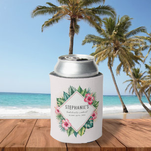 Tropical Flower Hibiscus Bachelorette Weekend      Can Cooler