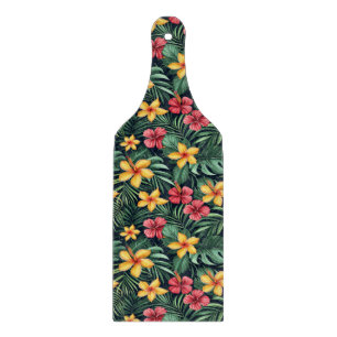 Tropical Flower Hibiscus Seamless Pattern Cutting Board