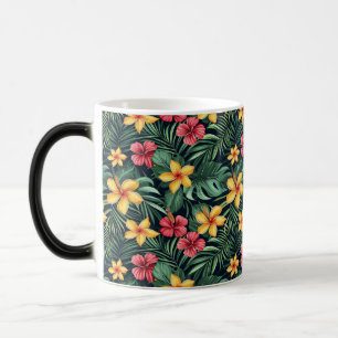 Tropical Flower Hibiscus Seamless Pattern Magic Mug
