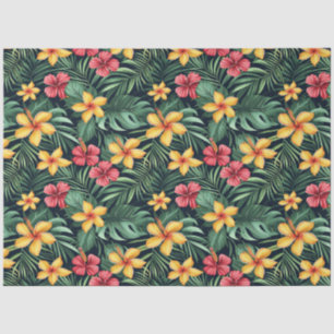 Tropical Flower Hibiscus Seamless Pattern Tissue Paper