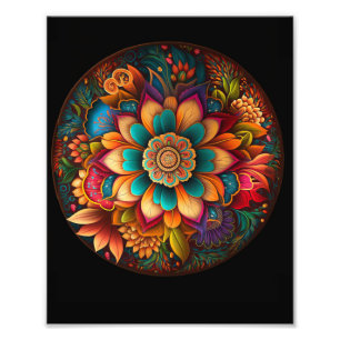 Tropical flower mandalas photo print