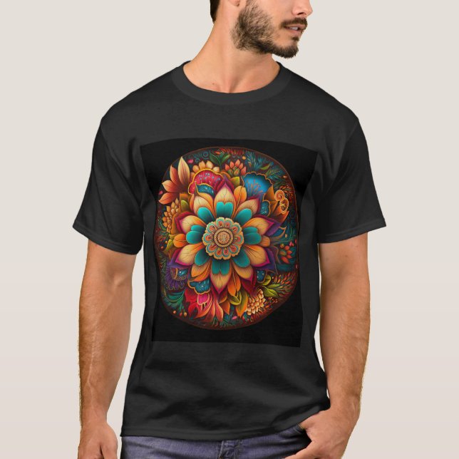 Tropical flower mandalas T-Shirt (Front)