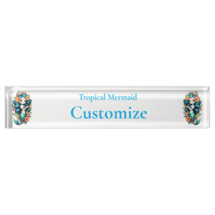 Tropical Flower Mermaid Thunder_Cove Nameplate