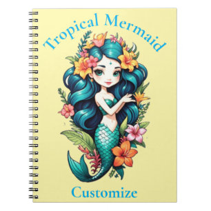 Tropical Flower Mermaid Thunder_Cove Notebook
