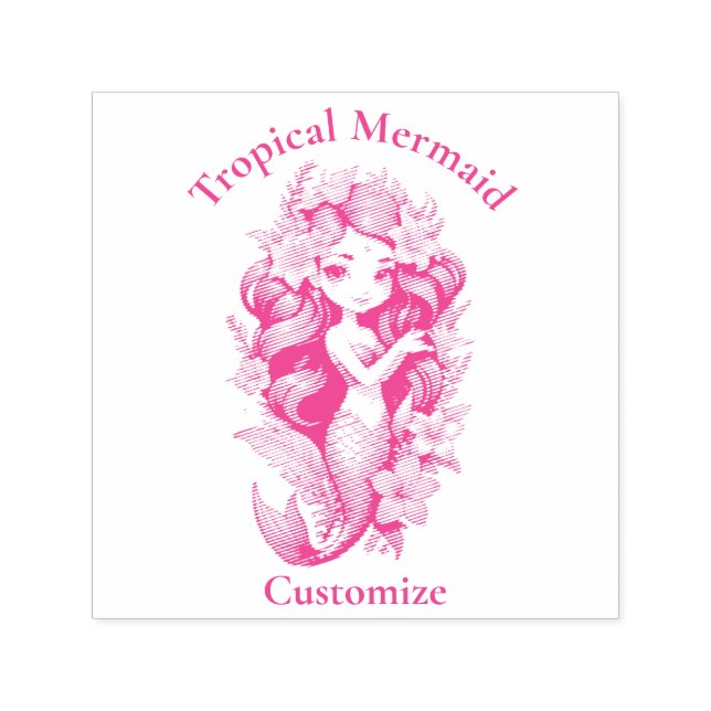 Tropical Flower Mermaid Thunder_Cove Self-inking Stamp (Design)