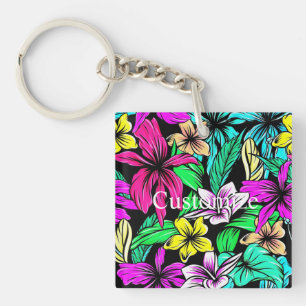 Tropical Flower Mix Thunder_Cove Key Ring