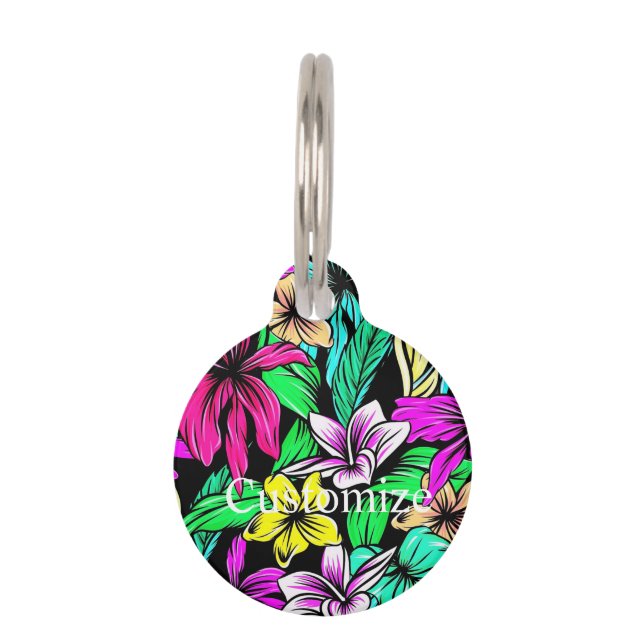 Tropical Flower Mix Thunder_Cove Pet Tag (Front)