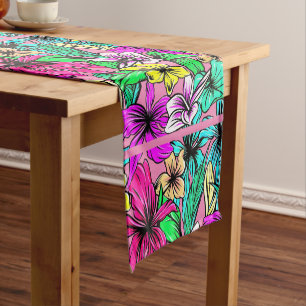 Tropical Flower Mix Thunder_Cove Short Table Runner