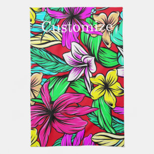 Tropical Flower Mix Thunder_Cove Tea Towel