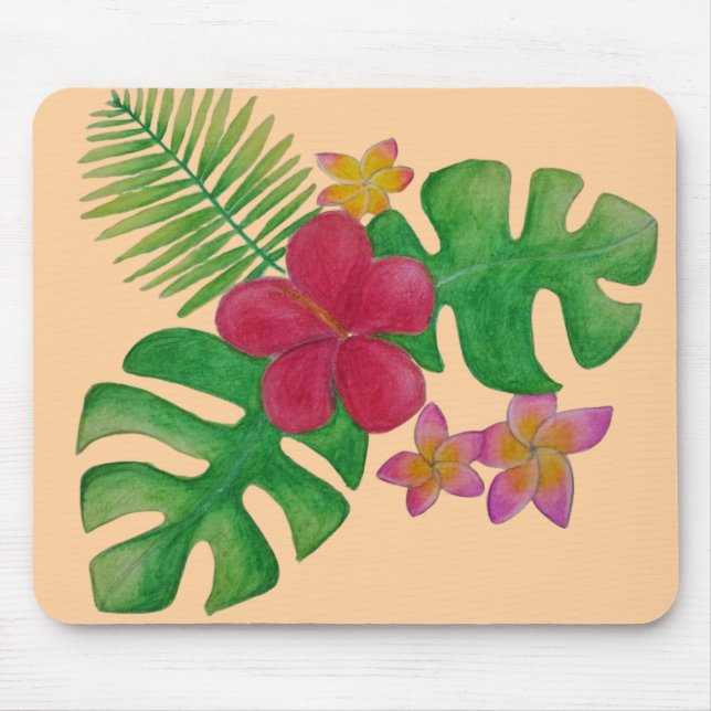 Tropical flower mouse pad (Front)