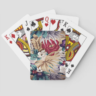 Tropical Flower Pattern in Soft Colours Playing Cards