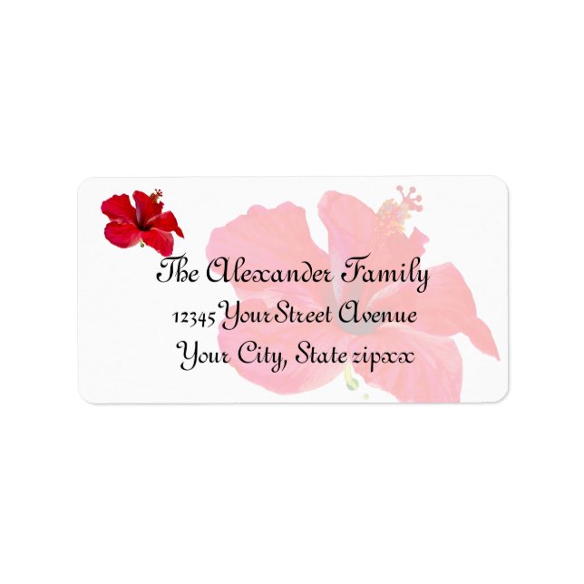 Tropical Flower Red Hibiscus Label (Front)