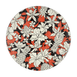 Tropical Flower Seamless Exotic Pattern Cutting Board