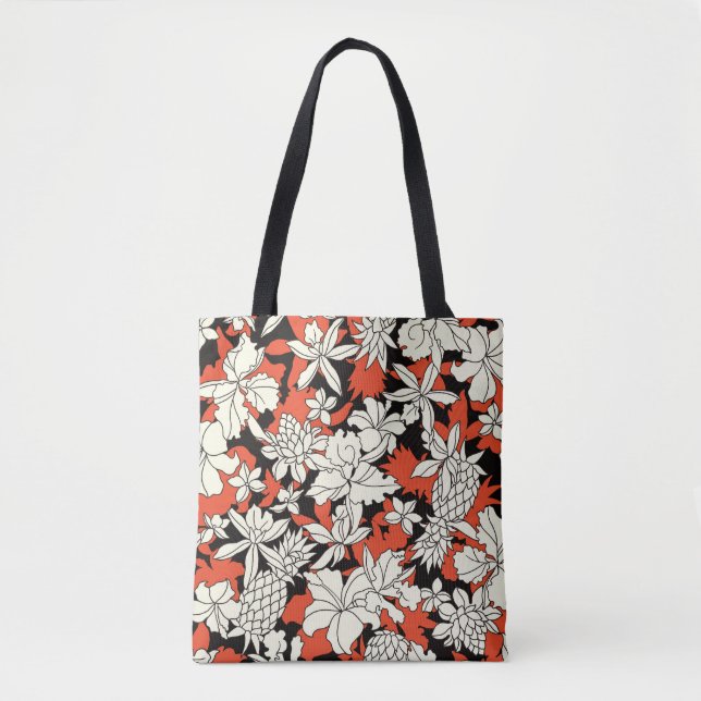 Tropical Flower Seamless Exotic Pattern Tote Bag (Front)